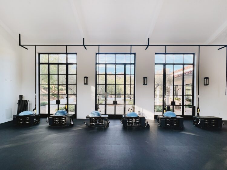 The Ranch Malibu private ocean-view living room with terrace doors open