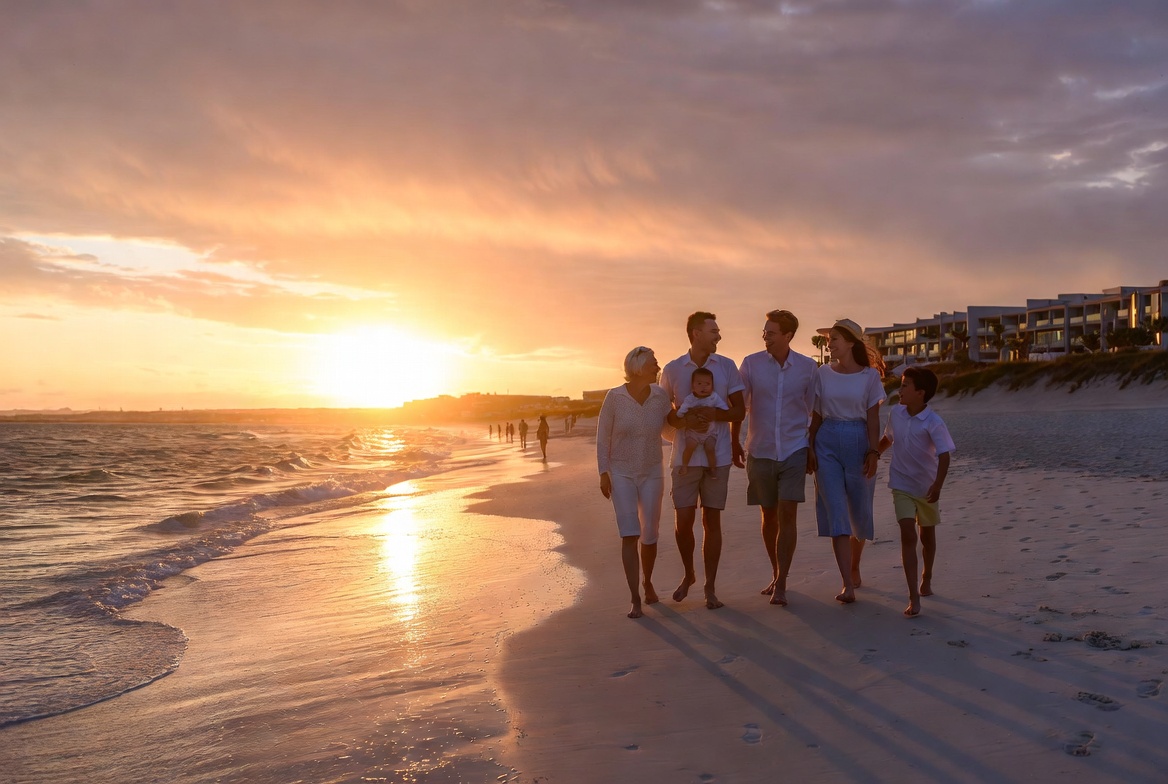 Family office travel for a multigenerational family at a luxury resort