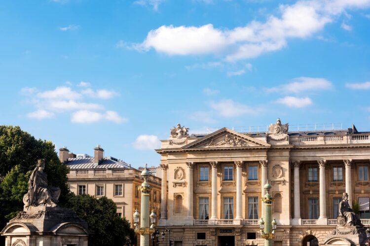 Hôtel de Crillon, A Rosewood Hotel, neoclassical façade overlooking Place de la Concorde in Paris