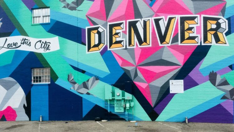 Denver Colorado colorful street art mural — luxury family fun city vacation in the Rocky Mountain West