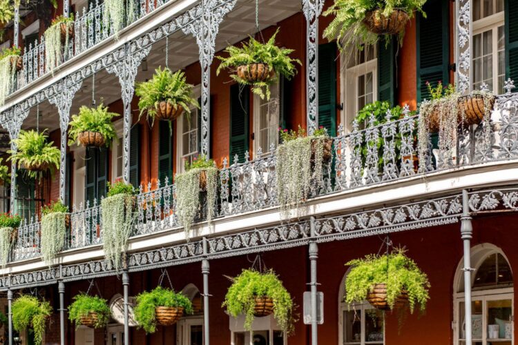 Ornate French Quarter balconies in New Orleans – luxury family vacations in the South with teens