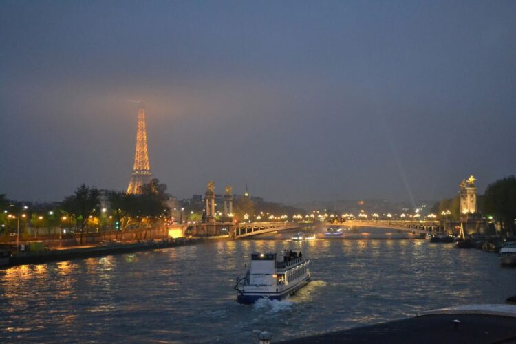 Romantic Paris skyline and river cruise for a luxury 25th wedding anniversary getaway