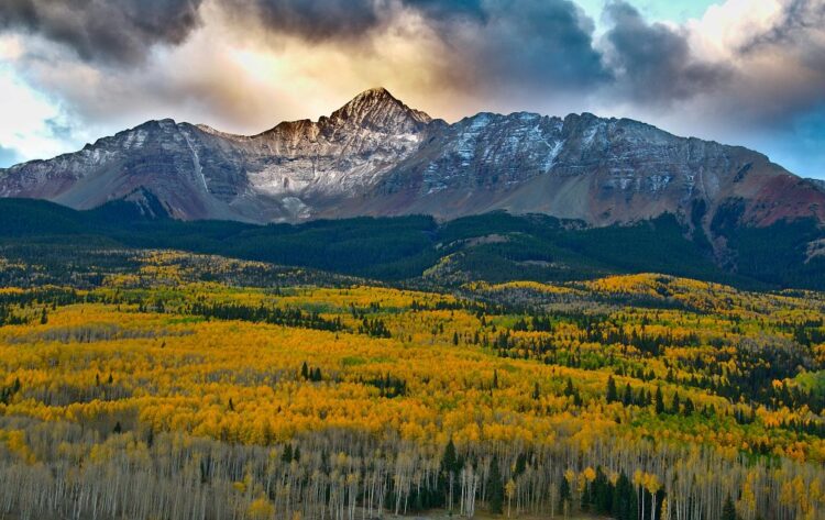 San Juan Mountains Colorado autumn aspens near Dunton Hot Springs 