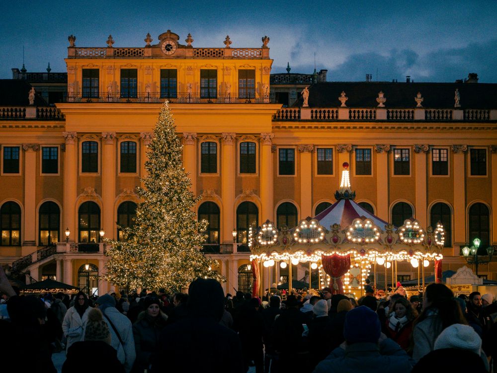 Austria Christmas market at Schönbrunn Palace in December