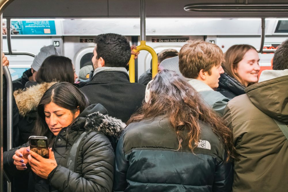 Crowded European street during shoulder season travel in October