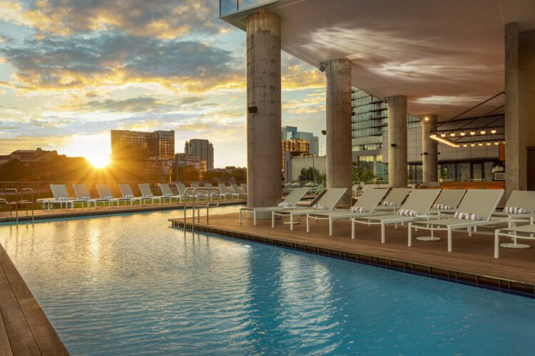 W Nashville rooftop pool and lounge area
