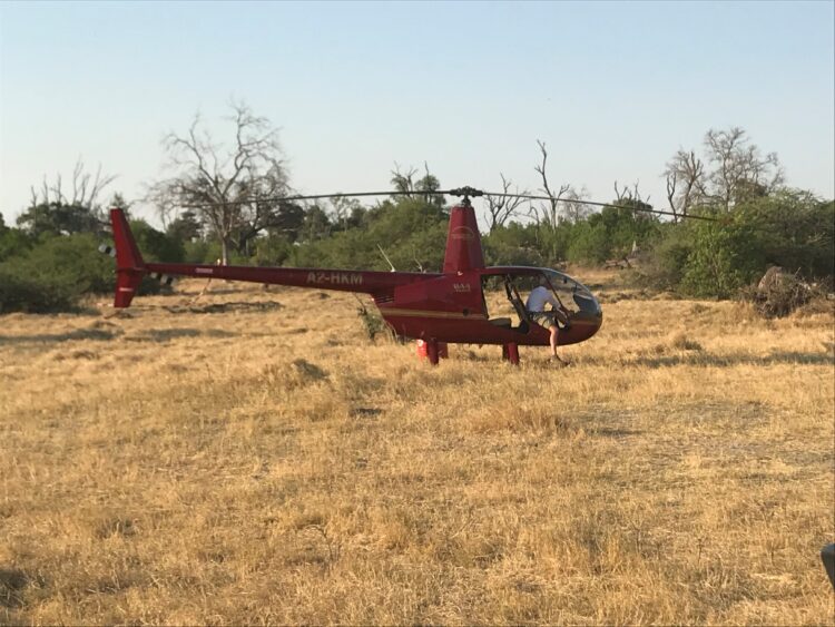 Safari helicopter transfer during a luxury African safari itinerary