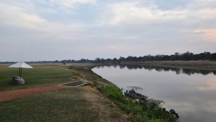 Luxury Zambia and Zimbabwe safari river lodge with boat safari