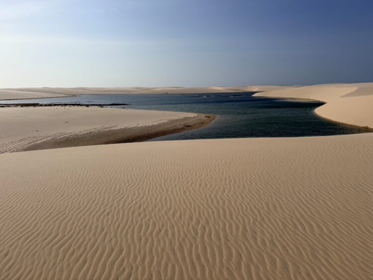 Luxury travel to Brazil at Lençóis Maranhenses with white sand dunes and seasonal lagoons